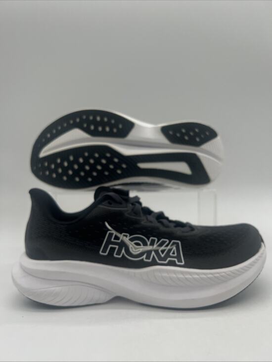 Hoka One One Shoes - Womens Size 7.5B Hoka One One Mach 6 Black White Running Shoes 1147810 BWHT NEW
